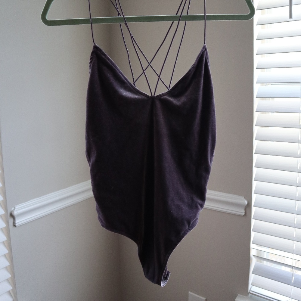 Tobi Purple Velvet Bodysuit